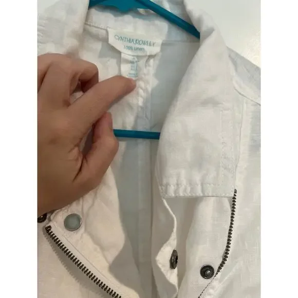 Cynthia Rowley White Linen Jacket – Size Small - Picture 3 of 5